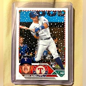 Josh Jung 2023 Topps Holiday Snowing Variation Texas Rangers Rookie Card H120